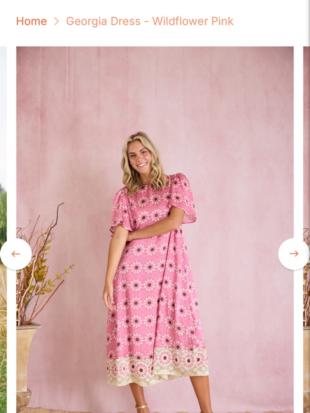 Georgia Dress in Wildflower Pink